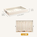 Lolalet Jewelry Organizer Tray with Lid, 18 Hooks Velvet Necklace Organizer Holder Storage Box for Drawer -Beige - style: Necklace