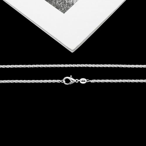 925 Sterling Silver Chain Necklace for Women 16-24 Inch Silver Jewelry Gift - size: 20 Inch, style: Diamond Chain