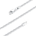 Italian Solid 14K Gold Plated 925 Sterling Silver Chain Necklace for Women, 1.5mm & 2.5mm Dainty Non Tarnish & Hypoallergenic Rope Chain Women's Chain Necklaces 16 18 20 22 24 26 Inch - color: 1.5mm White Gold, size: 18 Inch (Women's Average Length)