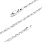 Italian Solid 14K Gold Plated 925 Sterling Silver Chain Necklace for Women, 1.5mm & 2.5mm Dainty Non Tarnish & Hypoallergenic Rope Chain Women's Chain Necklaces 16 18 20 22 24 26 Inch - color: 1.5mm White Gold, size: 26 Inch