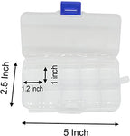 Yansanido 4 Pcs 10 Grids 5 Inch x 2.5 Inch Adjustable Small Removable Clear Plastic Jewelry Organizer Divider Storage Box Jewelry Earring Tool Containers (4pack(10-Grid))