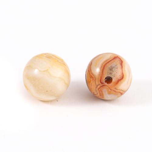 100Pcs Natural Stone 6mm Crazy Agate Round Loose Gemstone Energy Healing Beads Hole Size 1mm DIY Smooth Beads for Bracelet Necklace Earrings Jewelry Making - color: Crazy Agate, size: 6mm