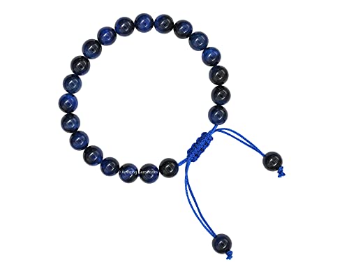 Amazing Gemstone Blue Tiger Eye Star Bracelet for Women Men's Gifts - Protection Healing Crystal Bracelet - 8mm Gemstone Beaded Adjustable Bracelet Pulseras Para Hombres Mujer Stocking Stuffers - color: Blue Tiger Eye (Star)