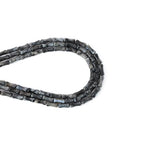 5x12mm Natural Black Labradorite Stone Bamboo Shape Gem Healing Energy Loose Spacer Beads for DIY Necklace Bracelet Earring - color: Black Labradorite