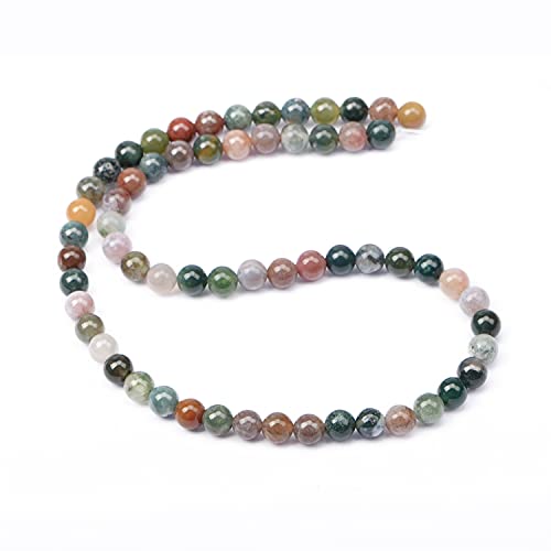 AD Beads Natural Gemstone Round Loose Beads 15" for Bracelet Necklace Earrings Jwelery Making Crafts DIY (4mm, Indian Agate) - color: Indian Agate, size: 4mm