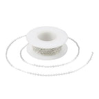 Pandahall 925 Sterling Silver Plated Necklace Chains 16.4 Feet Soldered Cable Chains 2x2x0.3mm Flat Oval Jewelry Chains for Bracelet Necklace Jewelry Making