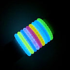 Looconi 1000pcs Pony Beads Multicolor Glow in The Dark and Rainbow Elastic String Mixed Colors 6x9mm Acrylic Beads for Jewelry Making - color: Glow+Line