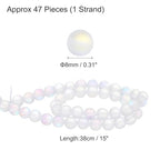 uxcell Matte Crystal Glass Beads 8mm Synthetic Frosted Shining Semi-Precious Round Loose Beads Synthetic Moonstone for Jewelry Making DIY Bracelet, White - color: White, size: 8mm