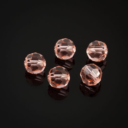 100pcs Adabele Austrian 4mm (0.16 Inch) Small Faceted Loose Round Crystal Beads Light Padparadscha Pink Compatible with 5000 Swarovski Crystals Preciosa SS2R-430 - color: Light Padparadscha/Pink, size: 4mm Small (100pcs)