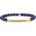 INSYOHO Dont Let the Hard Days Win Bracelet – Inspirational Healing Crystal Bracelet for Women & Men, Agate & Amethyst Beaded Adjustable, Motivational Gift for Stress Relief & Positivity - color: lapis lazuli