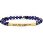 INSYOHO Dont Let the Hard Days Win Bracelet – Inspirational Healing Crystal Bracelet for Women & Men, Agate & Amethyst Beaded Adjustable, Motivational Gift for Stress Relief & Positivity - color: lapis lazuli