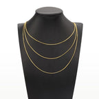 10PCS 18 Inches Adjustable 18K Gold Plated Necklaces Bulk Small Box Necklace Chain for Women - color: Gold Box