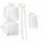 2.6mm Mini Fuse Beads Tray Set, 4-in-1 Picking Tool Kit with Single Needle Tweezer & Spoon for Perler Beads, Arts and Crafts Supplies (White) - color: white