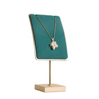 Green necklace holder small jewelry stand, Velvet necklace display stand for selling, metal jewelry organizer necklace hanger【Green】 - color: Green