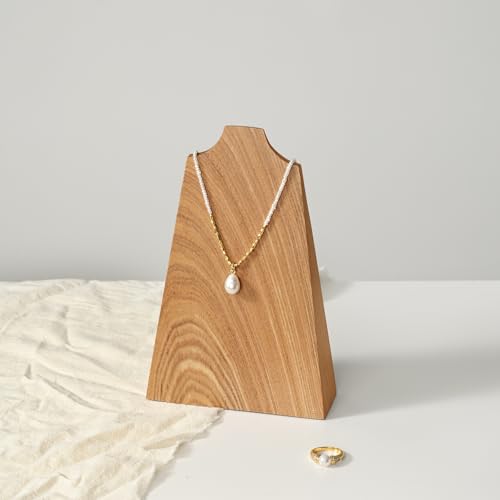 Solid Wood Jewelry Bust Necklace Display Showcase Jewelry Necklace Pendant Stand Display Stand Holder(H8.07) - size: L