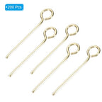 PATIKIL 200Pcs 304 Stainless Steel Jewelry Eye Pins 16mm 22 Gauge Gold Open Eye Pins for Jewelry Making DIY Craft Necklaces Bracelets Earrings - color: Gold, size: 16mm