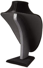 Polmart Modern Necklace Display Bust (Black Velvet, 9 ⅘”H) - color: Black Velvet, size: 9 ⅘”H