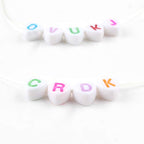 Song Xi 1200pcs White Heart Acrylic Alphabet Beads - Colorful Letter Beads 4x7mm for Bracelets and Jewelry Making - color: 1200pcs white heart colorful