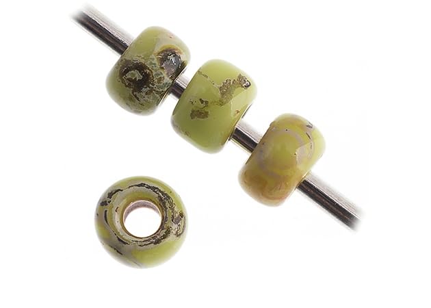 Miyuki Seed Bead 11/0 APX. 22 - g OP. Chartreuse Picasso Japanese Glass Seed Beads - color: Chartreuse Picasso
