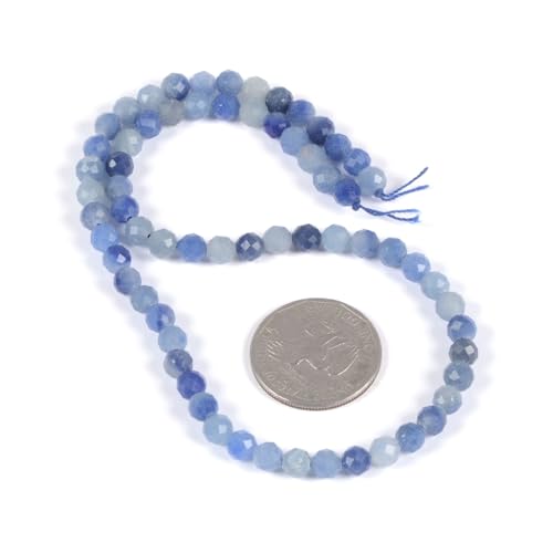 6mm Blue Aventurine Faceted Gemstone Round Loose Beads Strand 15.5-16" DIY Jewelry Making - color: Blue Aventurine
