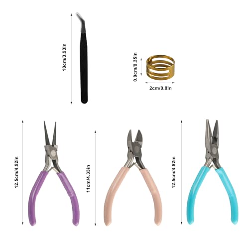 3-Piece Jewelry Pliers Set - Needle Nose, Round Nose & Wire Cutters for Jewelry Making, Wire Crafting & Repair | Professional DIY Tools for Metalwork, Earrings & Bracelets - style: 3-pcs