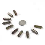 Dragon Blood Jasper 32mm Natural Gemstone Hexagonal Wand Jewelry Making Crystal Pointed Chakra Reiki Healing Beads 2mm Hole Drilled(Pack of 10) - color: Dragon Blood Jasper
