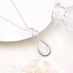 Long Necklace Sterling Silver Larait Bar Y Lariat Long Chain Drop Adjustable Necklace Gift for Her, 30" - style: Long Chain Teardrop Necklace
