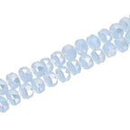 PATIKIL 75 Pcs 8mm OD 5mm Thick Crystal Glass Beads, Rondelle Crystal Beads Faceted Cut Gemstone Strand with Spacer Beads for Craft, Bracelet, Necklace, Light Blue Jade - color: Light Blue Jade