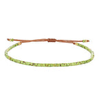 KELITCH Adjustable turquoise bead bracelet single color knitting friendship bracelet fashion jewelry daily wear gift (28 color selection) - color: Mix Green 04D