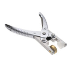 The Beadsmith Smart Setter Parallel Pliers – 5” Cup Chain Tool for Gemstone Setting, Polished Steel, 5 Brass Setting Heads Sizes (14mm, 12mm, 11mm, 8.5mm, 6mm) & 12mm Plastic Head