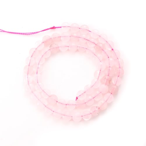 6mm Faceted Natural Rose Quartz Stone Beads Coin Disc Gemstone Spacer Beads for Jewelry Making DIY Bracelet Necklace - color: Rose Quartz