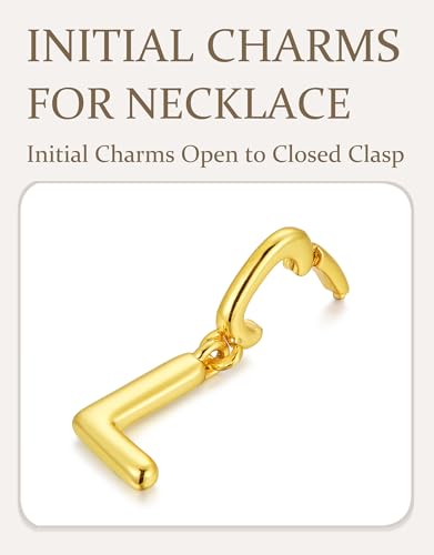 OVRUNS Initial Charm for Women,Letter Bracelet Necklace Charms Alphabet Pendant Charms With Clasp - color: Gold, style: Letter L