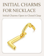 OVRUNS Initial Charm for Women,Letter Bracelet Necklace Charms Alphabet Pendant Charms With Clasp - color: Gold, style: Letter L
