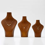 Solid Wood Jewelry Bust Necklace Display Showcase Jewelry Necklace Stand Display Holder(H11.73) - color: H3