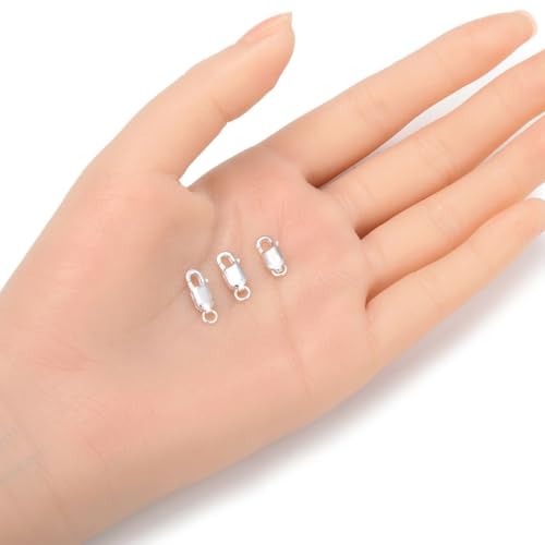 5pcs Adabele Authentic Sterling Silver 12mm Italian Rectangle Lobster Trigger Clasps Open Jump Ring Hypoallergenic Nickel Free for DIY Jewelry Making SS25-CC - color: Sterling Silver, size: 12mm (0.47") - 5pcs