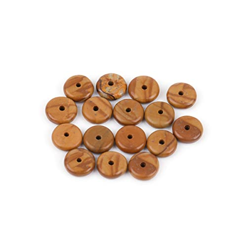 JOE FOREMAN 2x6mm Natural Yellow Wood Texture Jasper Stone Heishi Disc Rondelle Spacer Beads for Jewelry Making Full 15" Strand Energy Stone Healing Power Crystal - color: Yellow Wood Texture Jasper
