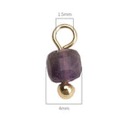 Beadia Natural Faceted Cube Stone Charms 4mm 30pcs with Untarnish Metal Accessories Loose Square Beads for DIY Jewelry Making - color: Amethyst