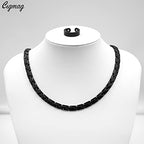 Magnetic Necklace - Titanium Necklace for Men Women Stainless Steel Ultra Strength Magnets - with Adjustable Sizing Tool and Present Box - color: Black
