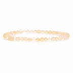 Angelstones Natural Gemstone Small Beaded Stretch Bracelet, 4mm Faceted Round Beads, Crystal Healing Bracelet for Women - color: Citrine