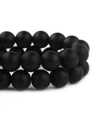 8mm Glass Beads 46PCS Glass Beads for Jewelry Making Charm Round Loose Bead for Bracelet Making Kit (Black Frosted Glass) - color: Black Frosted Glass