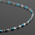 UMAOKANG 5 Meters Silver Chains for Jewelry Making Stainless Steel Necklace Chains Bulk Blue Oil Drip Craft Chain Spool Jewelry Supplies - color: Steel-Blue