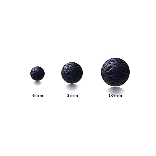 150PCS 6MM Black Lava Bead Natural Volcanic Gemstones Round Loose Beads for DIY Jewelry Making Energy Healing Power Stones - color: Black Lava Volcanic, size: 6mm