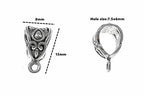 ALIMITOPIA 100pcs Alloy Beads Bails Connector for DIY Necklace Bracelet Jewelry Charm Pendant Hanging Adapter(Antique Silver) - color: Silver