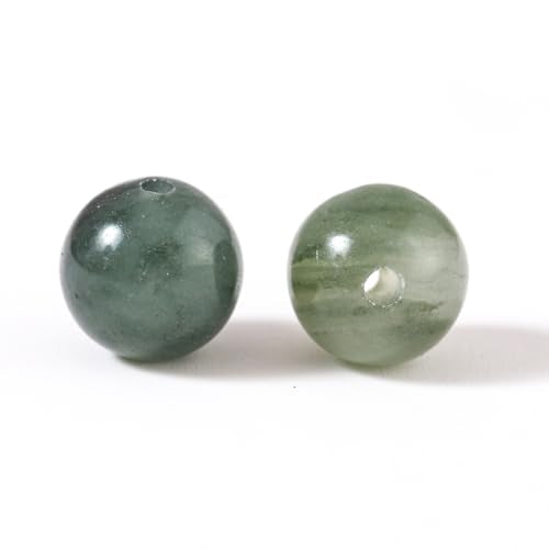 100Pcs Natural Stone 8mm Green Grass Jade Round Loose Gemstone Energy Healing Beads Hole Size 1mm DIY Smooth Beads for Bracelet Necklace Earrings Jewelry Making - color: Green Grass Jade, size: 8mm