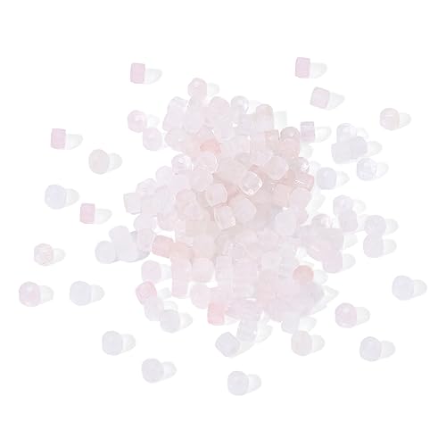 BEADIA Natural Rose Quartz Short Cylinder Beads 2x3mm 155pcs Tube Loose Semi Gemstone Beads for Jewelry Making Design - color: Rose Quartz