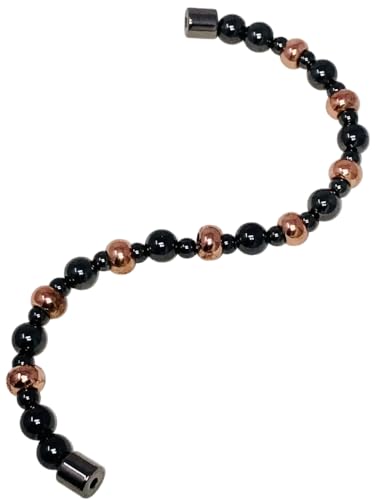Copper and Magnetic Hematite Bracelet - size: 8 Inches