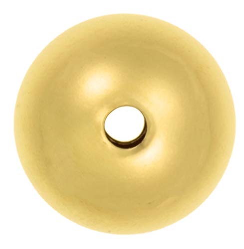 uGems 12mm Round Bead 14K Gold Filled - 2.5mm Large Hole, Seamless Jewelry Component, 1 Piece, Ideal for Beaders, Jewelers and Jewelry Making - SKU: j-458612 - size: 12mm