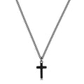 Joxevyia Cross Necklace for 14K Gold Filled Stainless Steel Small Cross Pendant with Cuban Chain Necklace Simple Faith Jewelry Christmas Gift for Men Women 16-24 Inches - size: 20 inches, style: black cross necklace 0.8"*0.4"