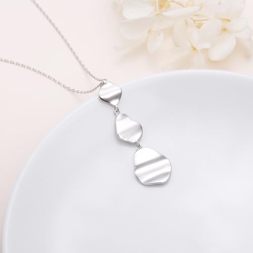 Long Necklace Sterling Silver Larait Bar Y Lariat Long Chain Drop Adjustable Necklace Gift for Her, 30" - style: Long Sweater Necklace