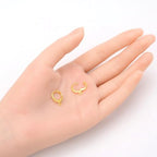 Adabele 100pcs Hypoallergenic Dangle Round Hoop Huggie Earring Hooks Leverback Ear Wire 14mm 18K Yellow Gold Plated for DIY Craft Earrings Jewelry Making CF262-2 - color: Gold